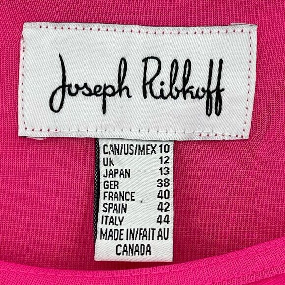 Joseph Ribkoff Short Cap Sleeve Asymmetrical Flowy Midi Dress Women 10 Pink - Picture 8 of 10